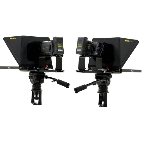 Ikan P2P Interview System with 2 x 19" 3G-SDI High-Bright Teleprompters