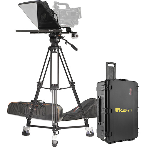 Ikan Professional 15" High-Bright Teleprompter with Tripod and Dolly Travel Kit (SDI)
