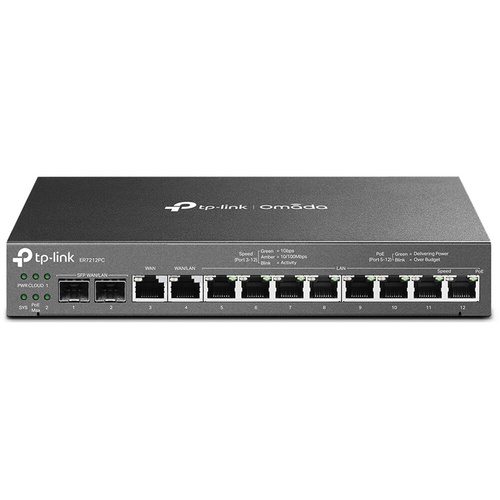 TP-Link Omada ER7212PC 3-in-1 12-Port PoE+ Compliant Gigabit VPN Router