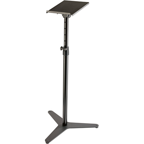 K&M 26754 Topline Monitor Stand with Tiltable Shelf (Black)