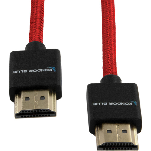 Kondor Blue Braided High-Speed HDMI Cable (Red, 40cm)