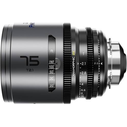 DZOFilm PAVO 75mm T2.1 2x Anamorphic Prime Lens (Blue Coating, PL/EF Mount, Feet)