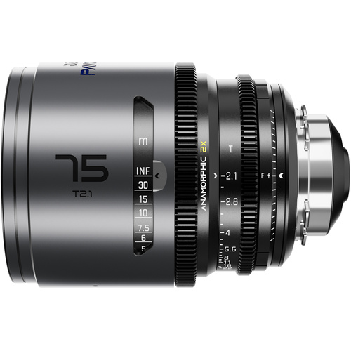 DZOFilm PAVO 75mm T2.1 2x Anamorphic Prime Lens (Blue Coating, PL/EF Mount, Meters)