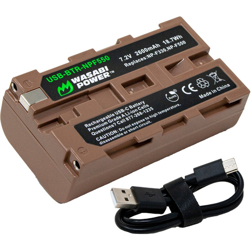 Wasabi Power NP-F550 Battery (USB-C Charging)