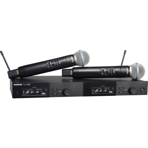 Shure SLXD24D/B58 Dual-Channel Digital Wireless Handheld Microphone System with Beta 58 Capsules (L57: 650 - 694 MHz)