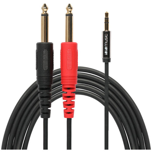 1010music 3.5mm to 2x 6.35mm Stereo Breakout Cable (1.4m, 3 Pack)