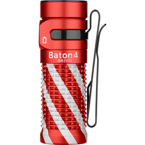 Olight Baton 4 Rechargeable Flashlight (Candy Cane)
