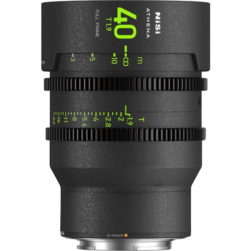 NiSi ATHENA PRIME 40mm T1.9 Full Frame Cinema Lens (G Mount, No Drop In Filter)