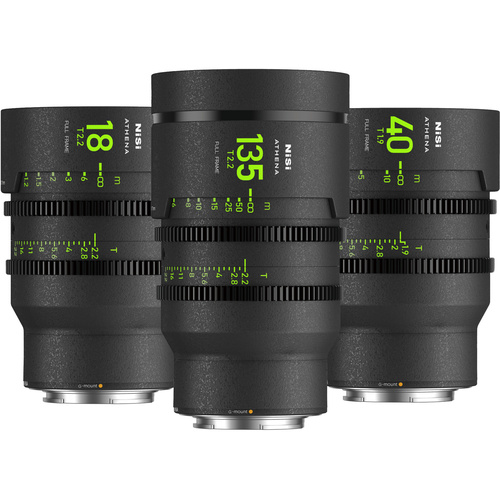 NiSi ATHENA PRIME Full Frame Cinema 3 Lens Add-On Kit (G Mount, No Drop In Filter)