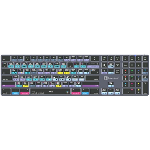 LogicKeyboard Titan Wireless Keyboard for Davinci Resolve 18 (Mac, US English)