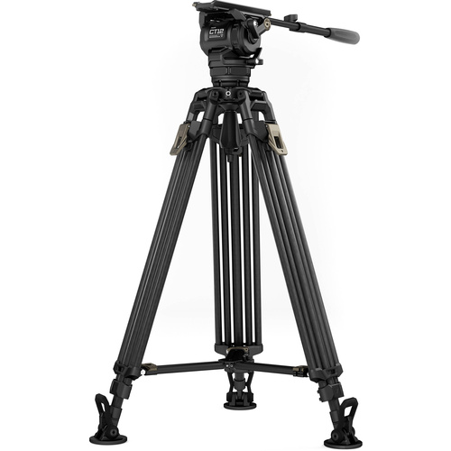 Tilta CT12 75mm Cine Fluid Head With 2-Stage One-Touch Carbon Fibre Tripod System (12kg, Space Grey)