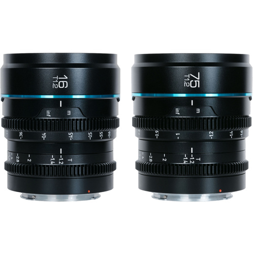 Sirui Nightwalker 16mm & 75mm T1.2 S35 Cine 2-Lens Set (L-Mount, Black)