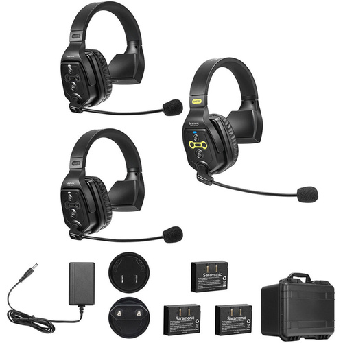 Saramonic WiTalk-WT3S 3-Person Wireless Intercom System with Single-Ear Headsets (1.9 GHz)