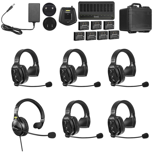 Saramonic WiTalk-WT6S 6-Person Wireless Intercom System with Single-Ear Remote Headsets (1.9 GHz)