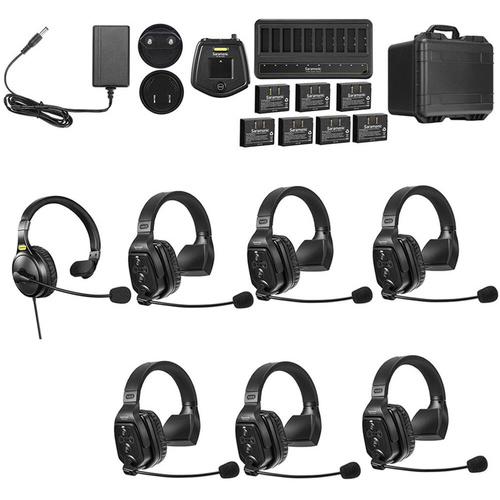 Saramonic WiTalk-WT7S 7-Person Wireless Intercom System with Single-Ear Remote Headsets (1.9 GHz)