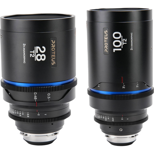 Laowa Proteus 28mm and 100mm 2X Anamorphic 2-Lens Bundle with EF Adapter (Arri PL, Blue, Metres)