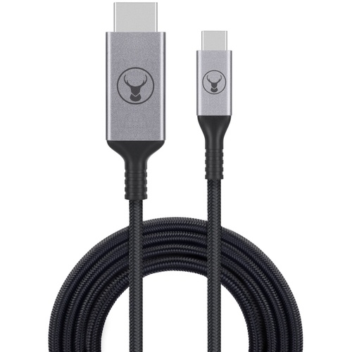 Bonelk USB-C to HDMI Long Life Cable (2.5m, Black/Space Grey)