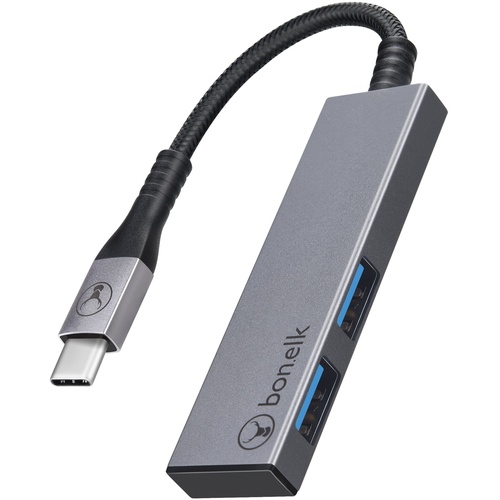 Bonelk Long-Life Series USB-C to 2 Port USB 3.0 Slim Hub (Space Grey)