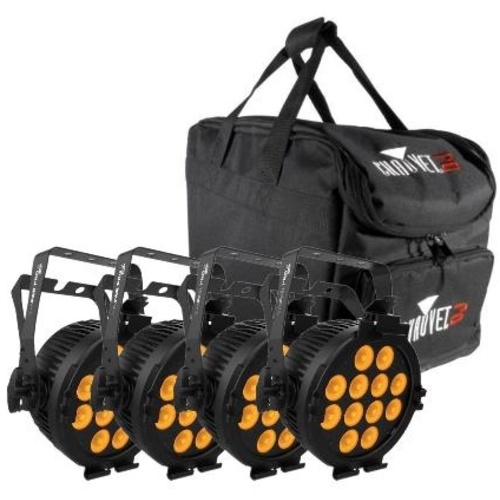 Chauvet SlimPAR Pro Q USB Washlight 4 Light Bundle
