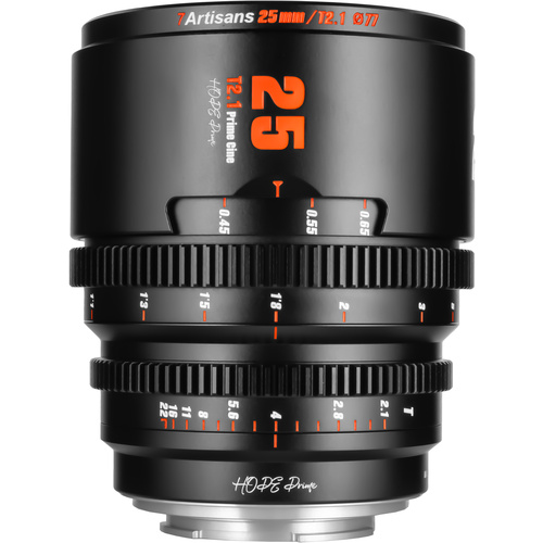 7Artisans HOPE 25mm T2.1 Cine Lens (E Mount, Black)