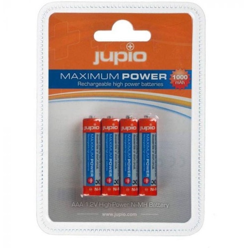 Jupio 1000mAh Rechargeable AAA Batteries (4 Pack)
