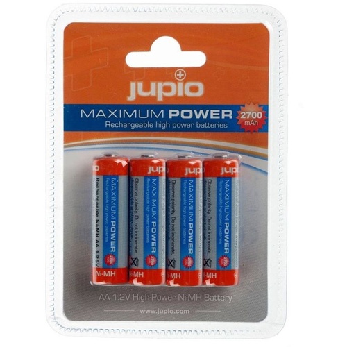 Jupio 2700mAh Rechargeable AA Batteries (4 Pack)