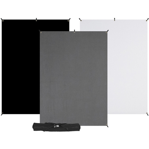 Westcott X-Drop 3-Pack Backdrop Kit (White/Black/Gray, 5 x 7')