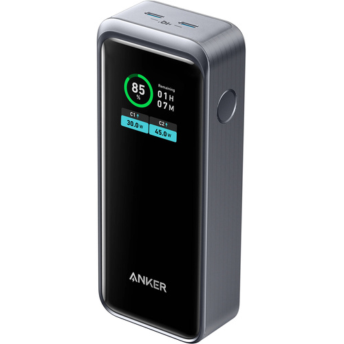 Anker 2-Port 130W Power Bank with LCD Screen (12,000mAh, Black)