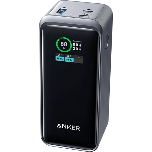 Anker 3-Port 200W Power Bank with LCD Screen (20,000mAh, Black)