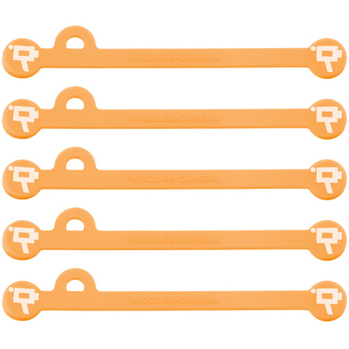 Wooden Camera Cine Mag Ties (5-Pack, Neon Orange, 6.8")