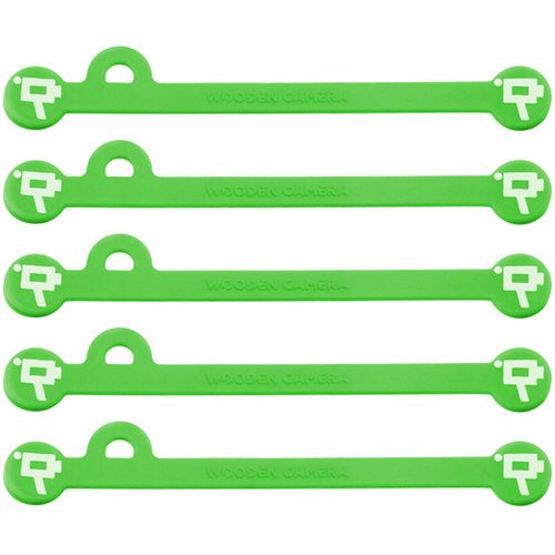 Wooden Camera Cine Mag Ties (5-Pack, Neon Green, 6.8")