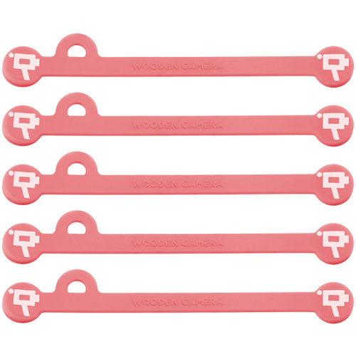 Wooden Camera Cine Mag Ties (5-Pack, Neon Orange/Pink, 6.8")