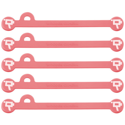 Wooden Camera Cine Mag Ties (5-Pack, Neon Orange/Pink, 4.1")