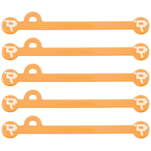 Wooden Camera Cine Mag Ties (5-Pack, Neon Orange, 4.1")