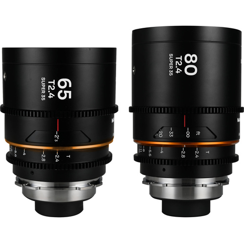 Laowa Nanomorph 65mm & 80mm T2.4 1.5X S35 2 Lens Bundle (Leica L, Amber)