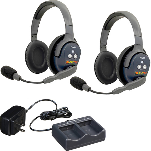 Eartec UltraLITE Pro16 Dual-Channel Wireless Intercom System with 2 Dual-Ear Headsets (2.4 GHz)