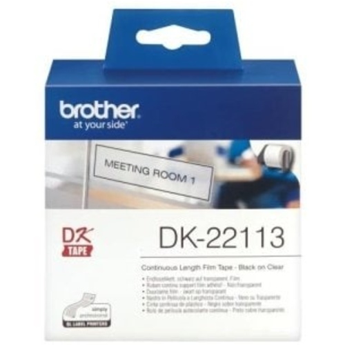 Brother DK22113 Black Print on Clear Tape (2-3/7" x 50')