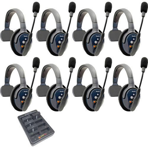 Eartec UltraLITE Pro16 Full-Duplex Wireless Intercom System with 8 Single-Ear Headsets (2.4 GHz)