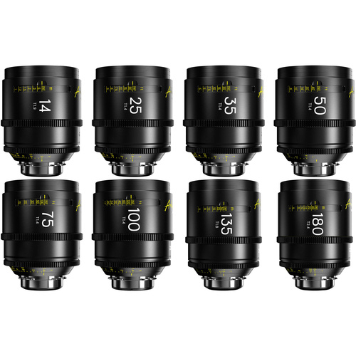 DZOFilm Arles FF/VV 8-Lens 14/25/35/50/75/100/135/180mm Set (ARRI PL, Feet)