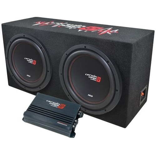 Cerwin Vega XED Series Dual 12" Sealed Enclosure & Amplifier Bass Package