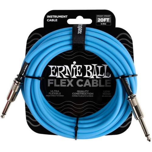 Ernie Ball Flex Straight Instrument Cable (6m, Blue)