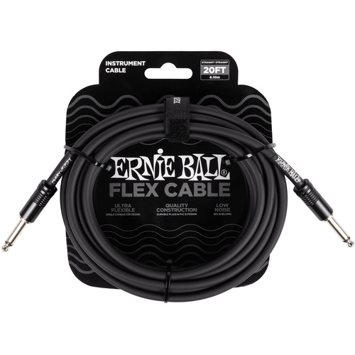 Ernie Ball Flex Straight Instrument Cable (6m, Black)