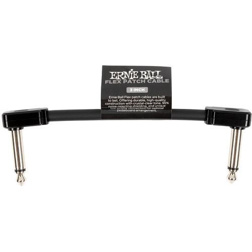 Ernie Ball Flex Single Patch Cable (3", Black)