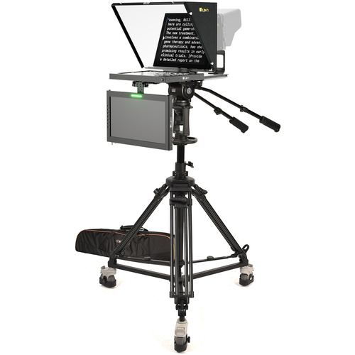 Ikan PT4500 15" Teleprompter with Talent Monitor, Pedestal & Dolly Turnkey Kit