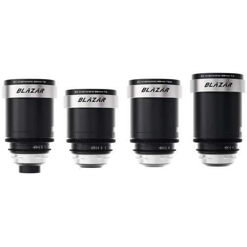 Blazar CATO Full-Frame 2x Anamorphic 4-Lens Set (ARRI PL, Silver Flare)