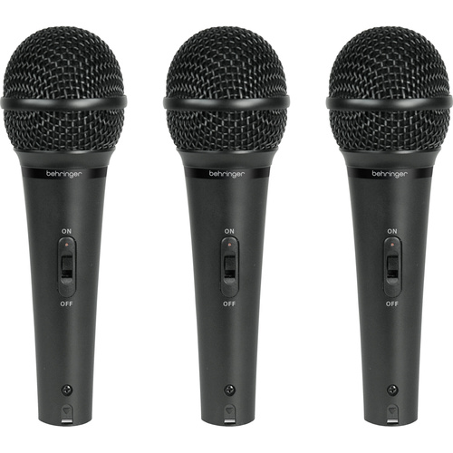 Behringer XM1800S Supercardioid Dynamic Vocal and Instrument Microphone (3-Pack)