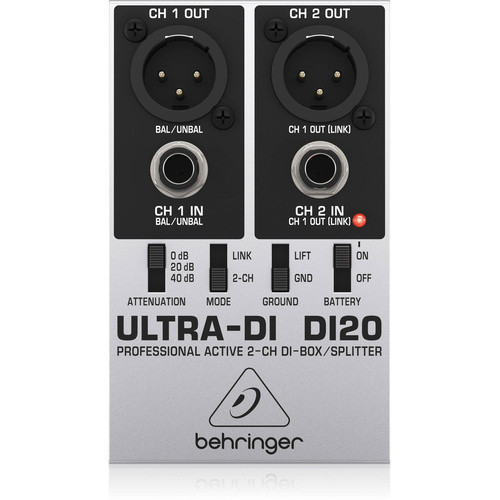 Behringer DI20 Professional Active 2-Channel Direct Box/Splitter