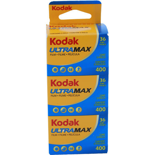 Kodak UltraMax 400 Color Negative Film (35mm Roll Film, 36 Exposures, 3-Pack)