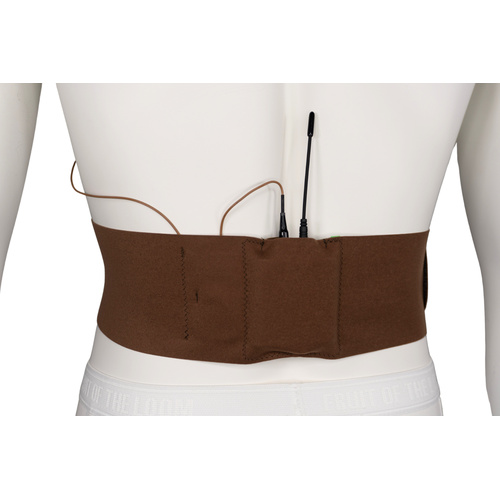 Ursa Waist Strap with Small Pouch for Wireless Transmitters (Large, Caramel)