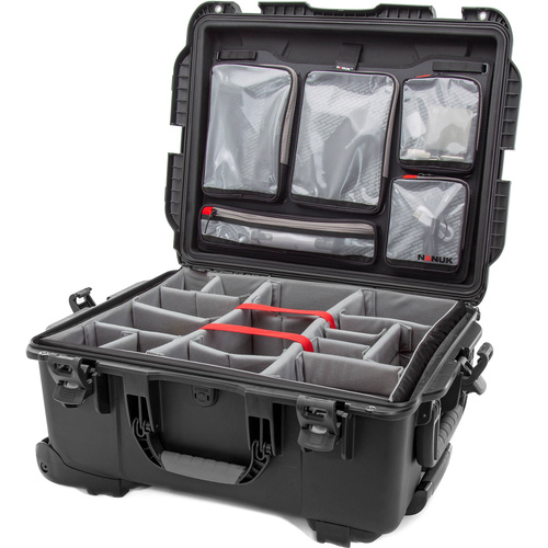 Nanuk 955 Wheeled Hard Case (Black, Padded Dividers & Lid Organiser, 62.5L)